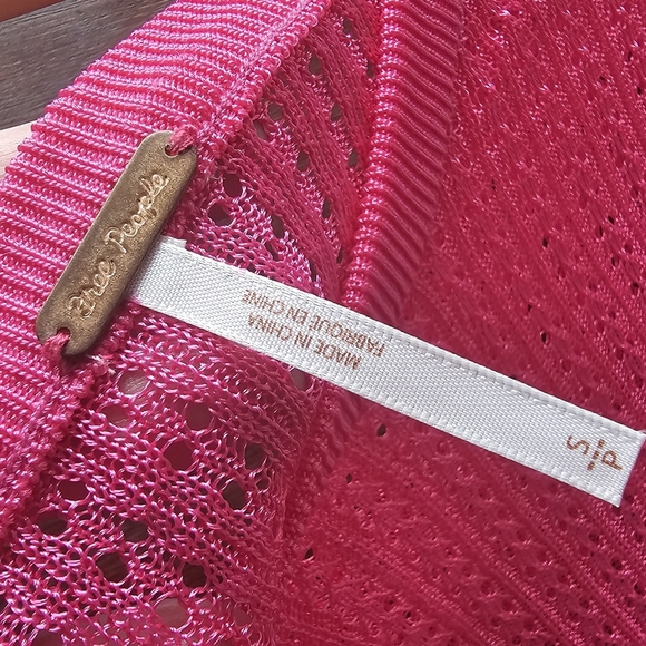 Free People H2O Crewneck Pullover Lightweight Sweater Hibiscus Highlight Size S - Picture 7 of 14